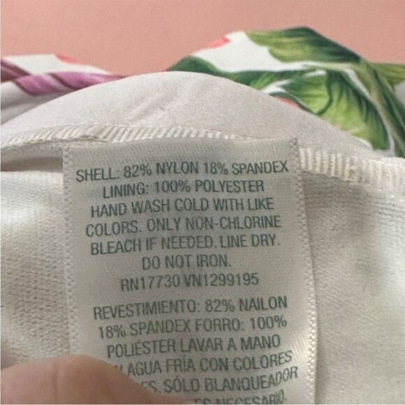 Kona Sol Off Shoulder Flounce One Piece Swimsuit Tropical Floral - Picture 3 of 5